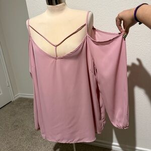 Pink Cold Shoulder Blouse